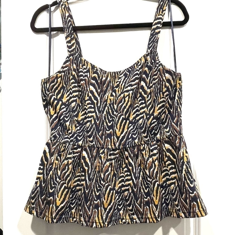 Anthro Navy Jaime Zebra Print Peplum Top - image 8